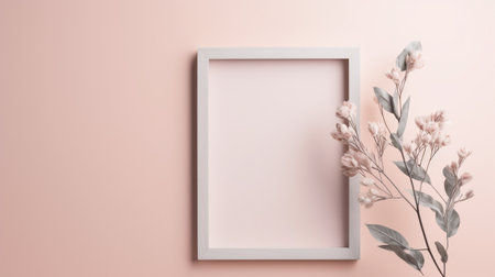 Empty frame on minimalistic background. Generative AIの素材