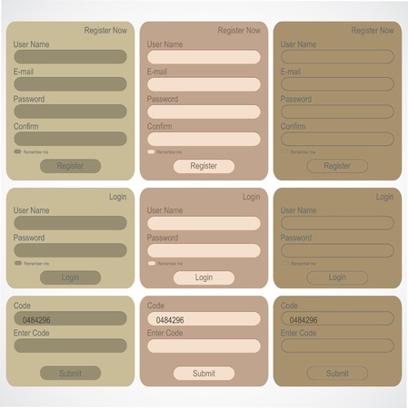 Login and register web formsのイラスト素材