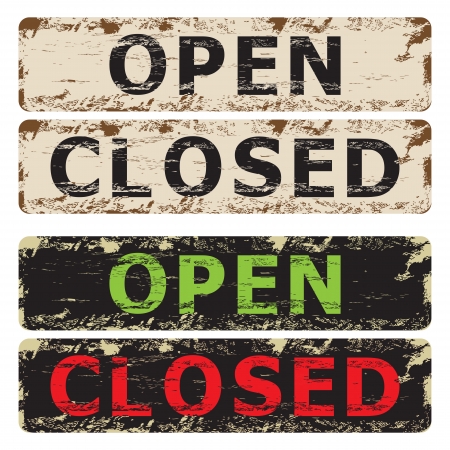 Open and Closed sign のイラスト素材