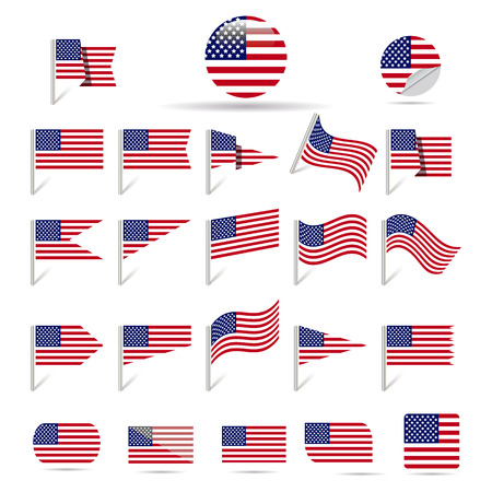 flags of USのイラスト素材
