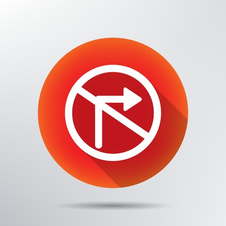 no right turn traffic sign icon のイラスト素材