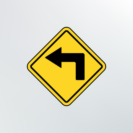 left turn ahead icon.Vector illustration.のイラスト素材