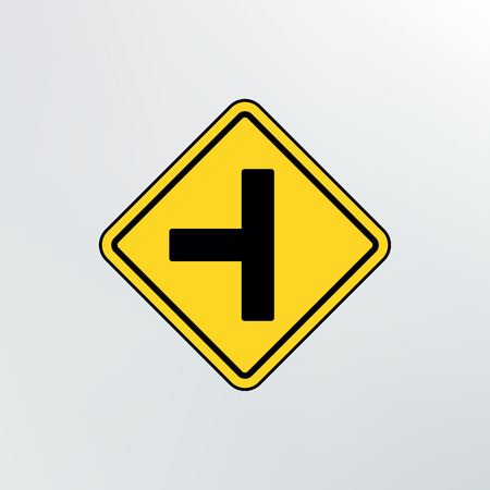Side Road sign icon.Vector illustration.のイラスト素材