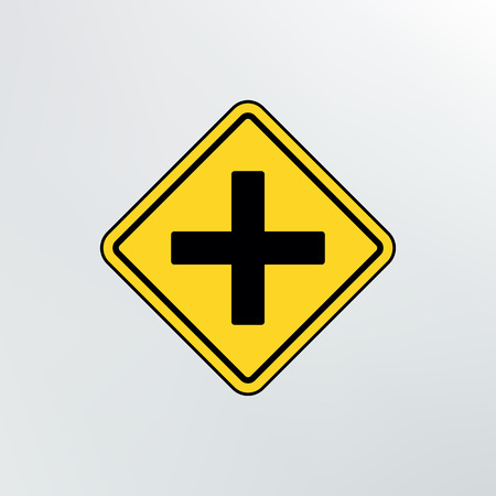 Intersection ahead road icon.Vector illustration.のイラスト素材