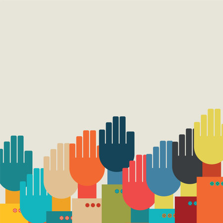 many hands.vector illustration.のイラスト素材