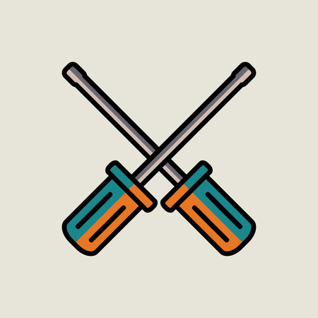 two screwdrivers.vector illustration.のイラスト素材