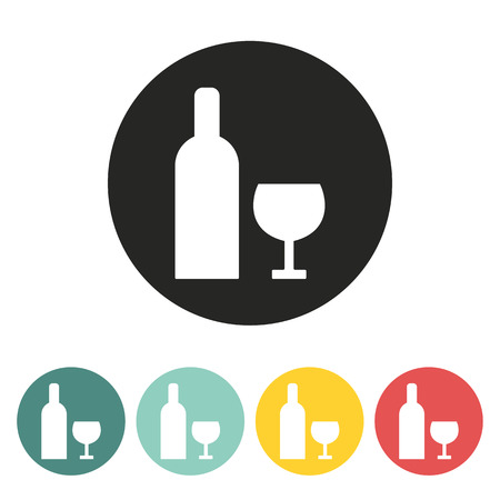 wine bottle and glass icon.vector illustration.のイラスト素材