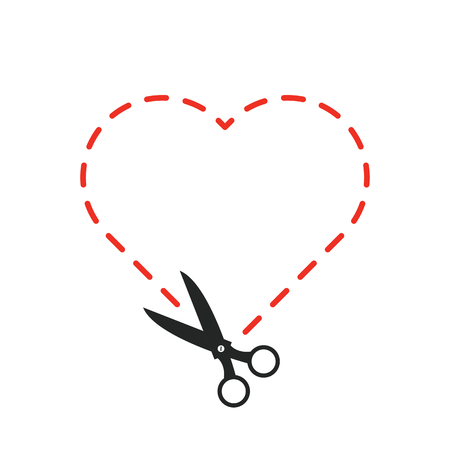 Cut out heart.vector illustration.のイラスト素材