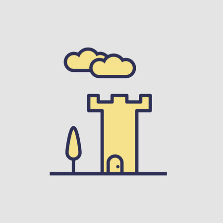 castle tower.vector illustration.のイラスト素材