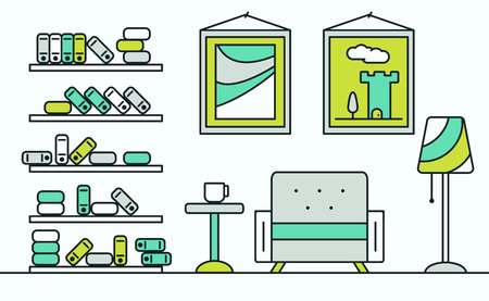 Home interior design.vector illustration.のイラスト素材