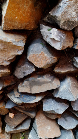 Stone wall, texture, background, gray and rusty stones