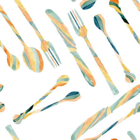 Collection of various cutlery on white background, flat lay, top view,の写真素材