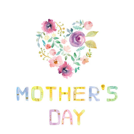 Happy Mothers Day lettering. Handmade calligraphy  illustration. Mothers day card with heart.の写真素材