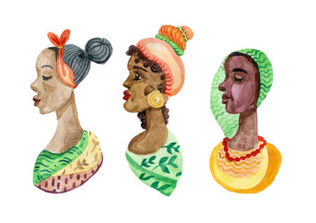 Watercolor fashion girl with sunglasses. Hand drawn illustration. Boho style women watercolor by handの写真素材