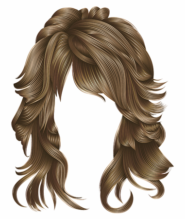 trendy woman long hairs blond colors. beauty fashion. realistic 3dのイラスト素材