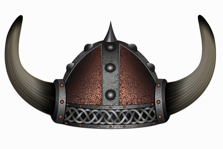 viking in horned helmet. mask manのイラスト素材