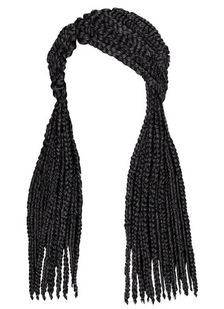 trendy african long hair cornrows. realistic 3d. fashion beauty style.のイラスト素材
