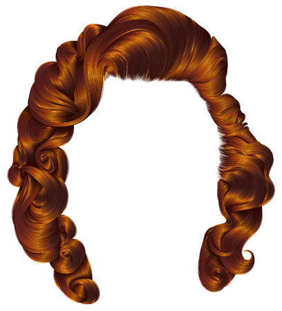 trendy woman hairs Red Ginger colors . beauty fashion .のイラスト素材