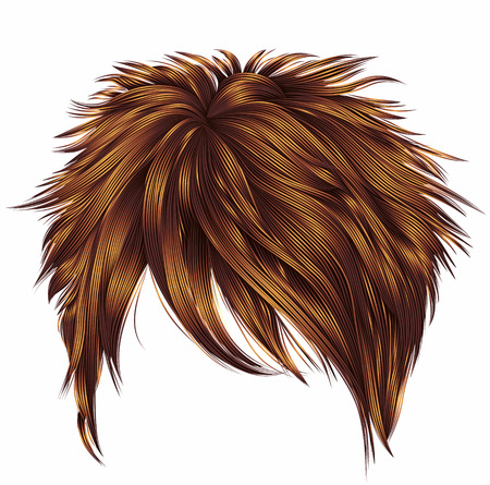 trendy woman short  hairs  Red ginger redhead  colors . fringe .のイラスト素材