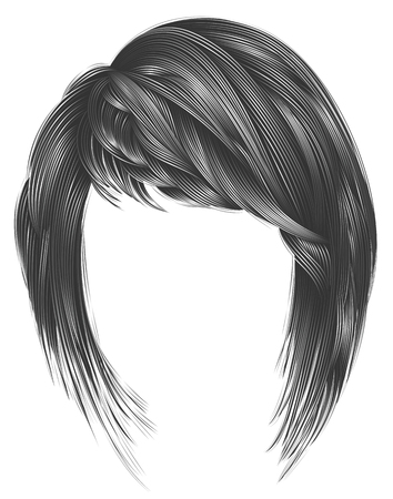 trendy  woman gray colors . hairs kare with fringe  .     beautyのイラスト素材