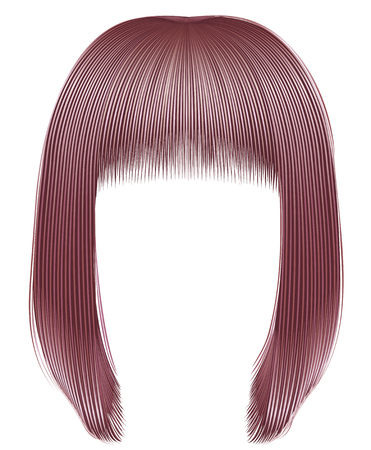 trendy hairs copper pink colors . kare fringe . beauty fashionのイラスト素材
