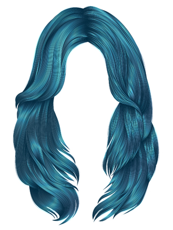 Ttrendy woman long hairs colors . beauty fashion . realistic graphic 3dのイラスト素材