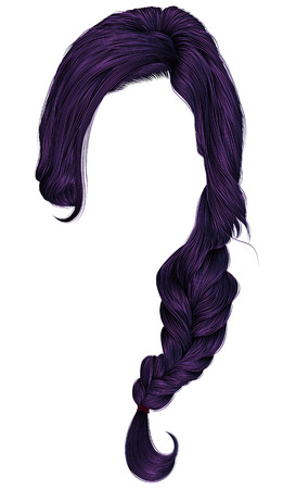 Trendy women hairs purple plait fashion beauty styleのイラスト素材