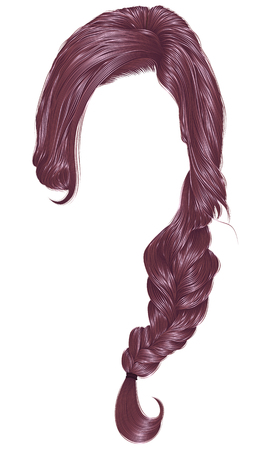 Trendy women hairs copper pink color, fashion beauty style.のイラスト素材