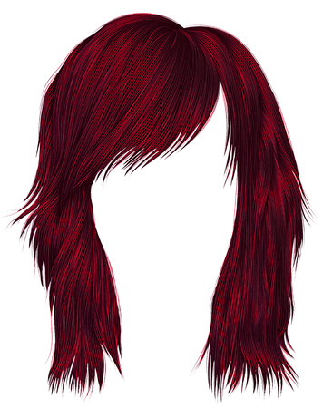 Trendy woman hairs red color, medium length, beauty style.のイラスト素材