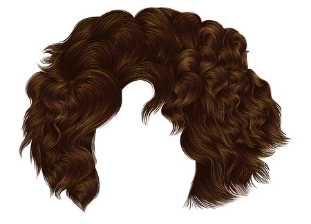 Trendy woman short. Fringe. Fashion beauty style. Realistic 3d.のイラスト素材