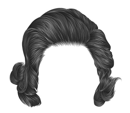 Trendy woman. Medium length. Beauty style. Realistic 3d.のイラスト素材