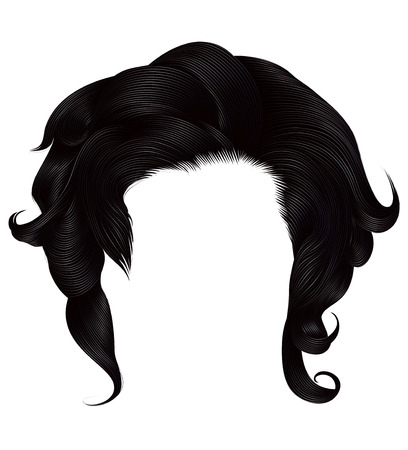 Trendy woman. Medium length. Beauty style. Realistic 3d.のイラスト素材