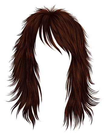 trendy woman long hairs red  colors .
 beauty fashion .  realistic 3dのイラスト素材