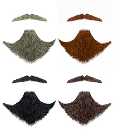 set vector Beard and mustache different colors.の写真素材