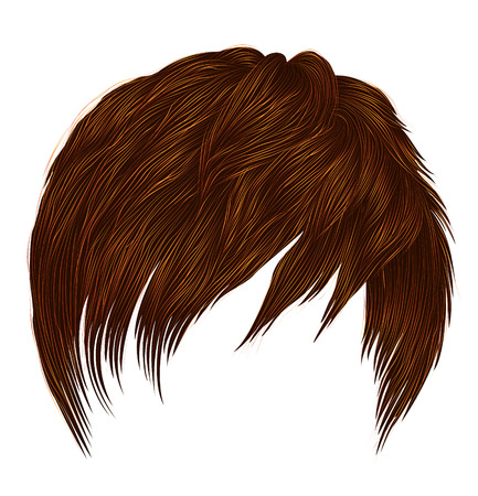 trendy woman  man short  hairs  Red ginger redhead  colors .
 fringe . fashion beauty style . realistic  3d .のイラスト素材