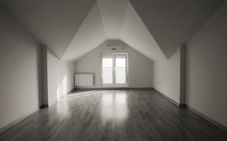 Loft space, new flat in a new building.の写真素材