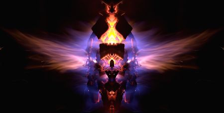Abstract of fire colors isolated on black backgroundの写真素材