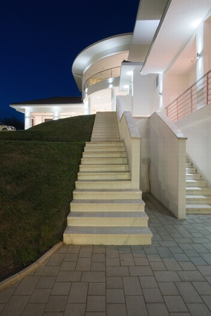 Modern house exterior, large and expensive house architecture.の写真素材