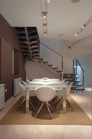 Modern house interior, large and expensive house architecture.の写真素材