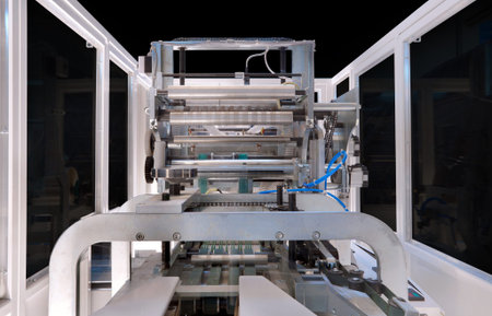Packaging machine for rolls, serviettes and handkerchiefs. 