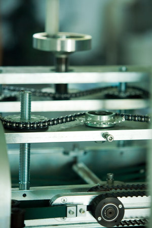 Details of a machine gears and other parts. 