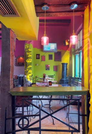 Interior of modern cafe, mainstream, modern pop style. の写真素材