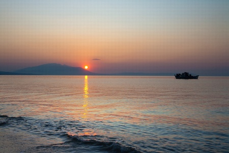 Nea Vrasna, Greece, july, summer season, early in the morning.の写真素材