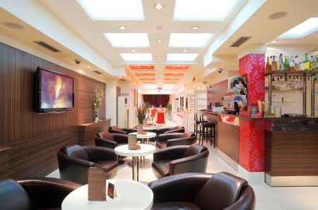 Interior of a restaurant, modern design. の写真素材