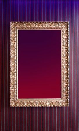 Ornamented frame on the wall with wallpapers. の写真素材