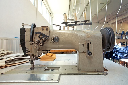 Details of a sewing machine in a factory. の写真素材