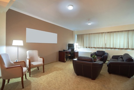 Interior of a modern empty hotel apartment. の写真素材