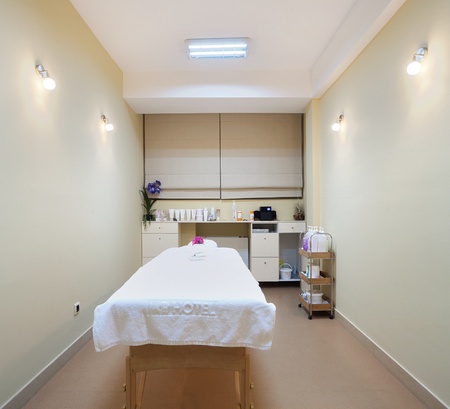 Interior of a hotel room for massage, part of a sauna and fitness center. の写真素材