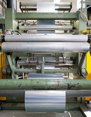 Details of a printing machine inside factory.の写真素材