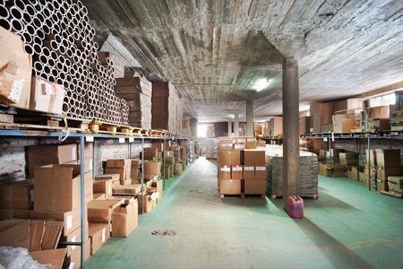 Interior of a factory, warehouse of raw materials.の写真素材